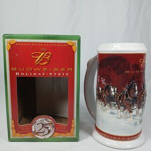 Budweiser Holiday Stein 2004 25th Anniversary Edition Clydesdales w/ Box